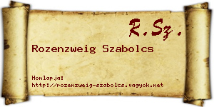 Rozenzweig Szabolcs névjegykártya